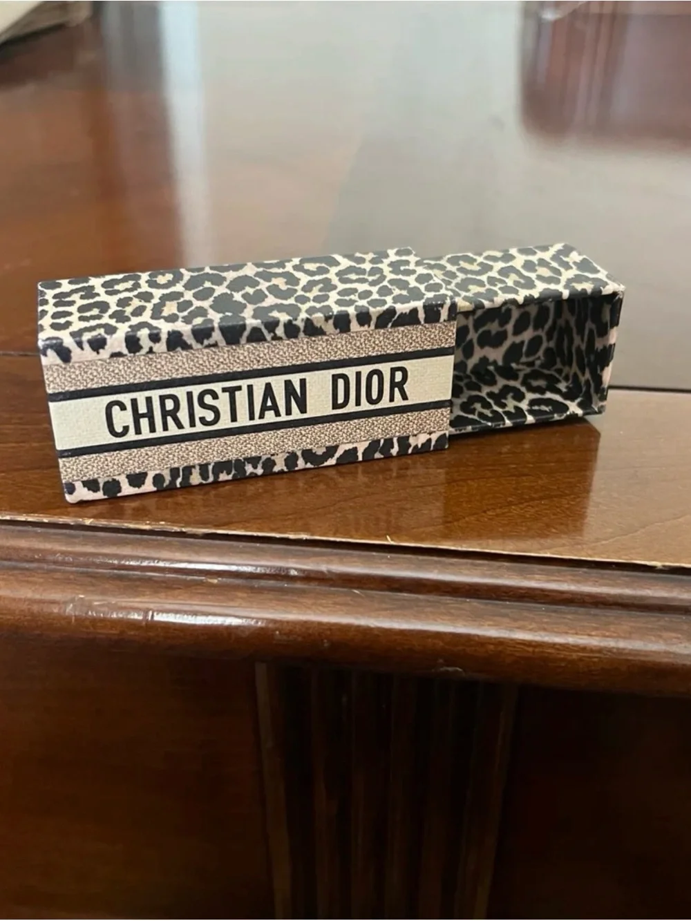 Dior Leopard Print Eyewear Box in Black and Cream